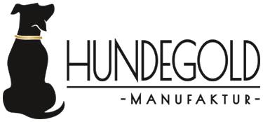 Logo Hundegold Manufaktur mit Hundesilhouette